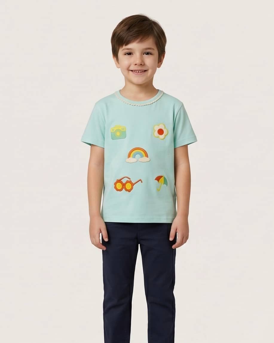 Rainbow Applique Cotton Tee