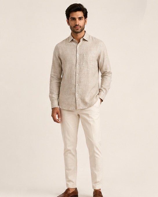 Butter Khadi Shirt, Levoke shirts