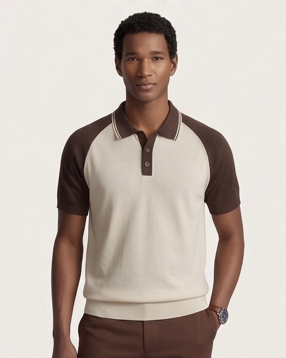 Classic Contrast Sleeve Polo, Levoke polos