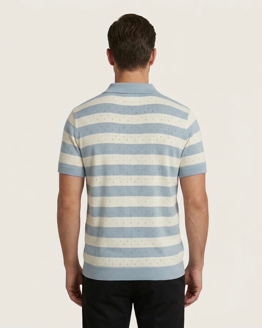 Air Knit Striped Polo Men's in Olive Stripe, view 10