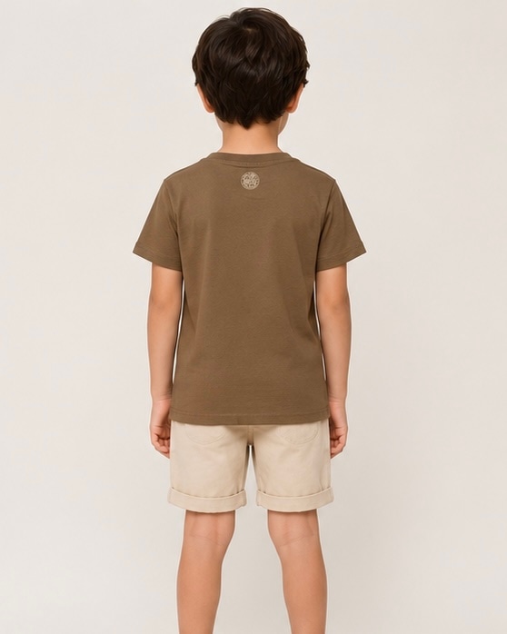Astronaut Sequin Cotton Tee in Mocha, view 2