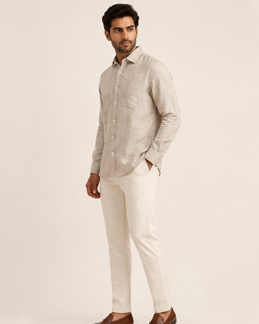 Butter Khadi Shirt in Butter, view 2