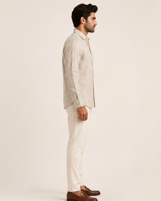 Butter Khadi Shirt in Butter, view 3