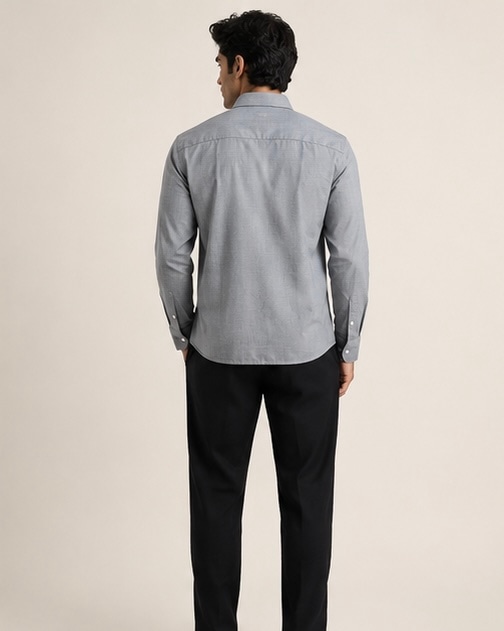 Dual Pocket Cotton Shirt in Dusty Rose, view 7