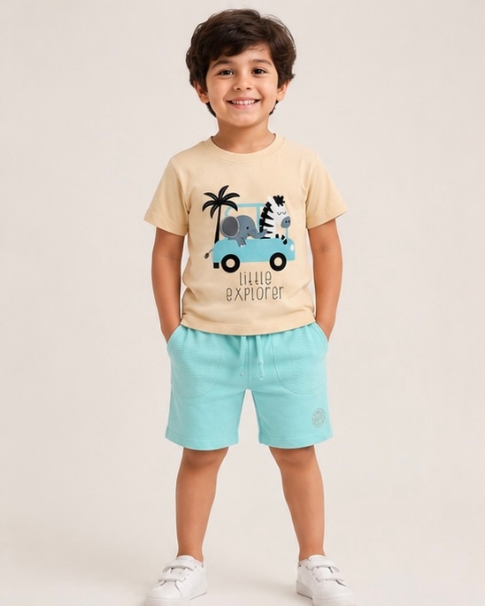 Explorer Applique Co-ord Set in Teal, view 1
