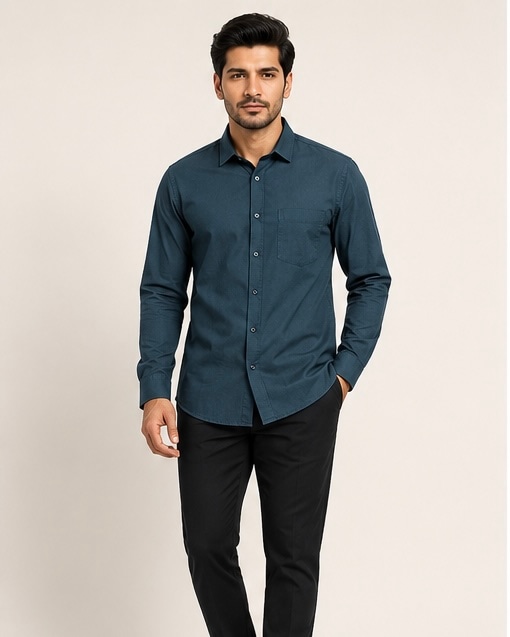 Forest Linen Shirt in Forest Green, view 1