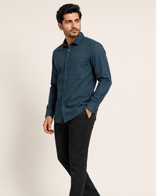 Forest Linen Shirt in Forest Green, view 3