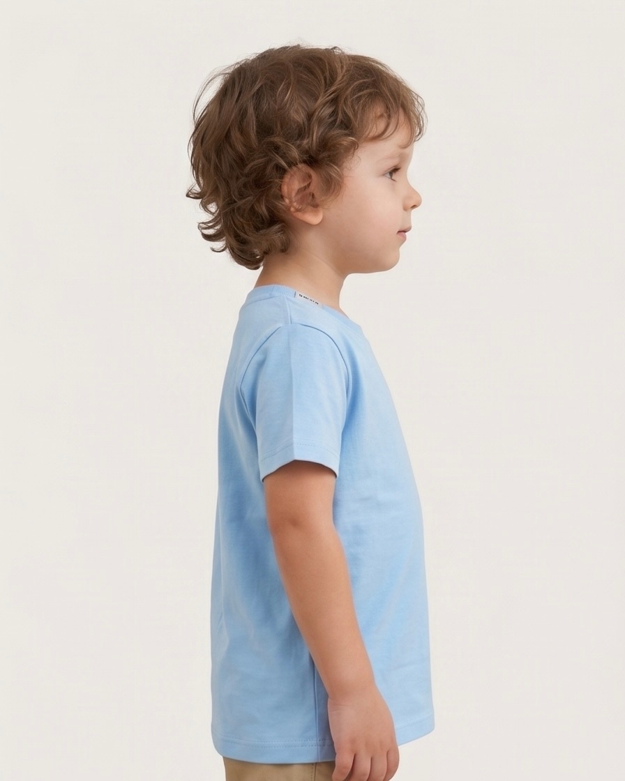 Levoke Logo Crew Tee in Powder Blue, view 3