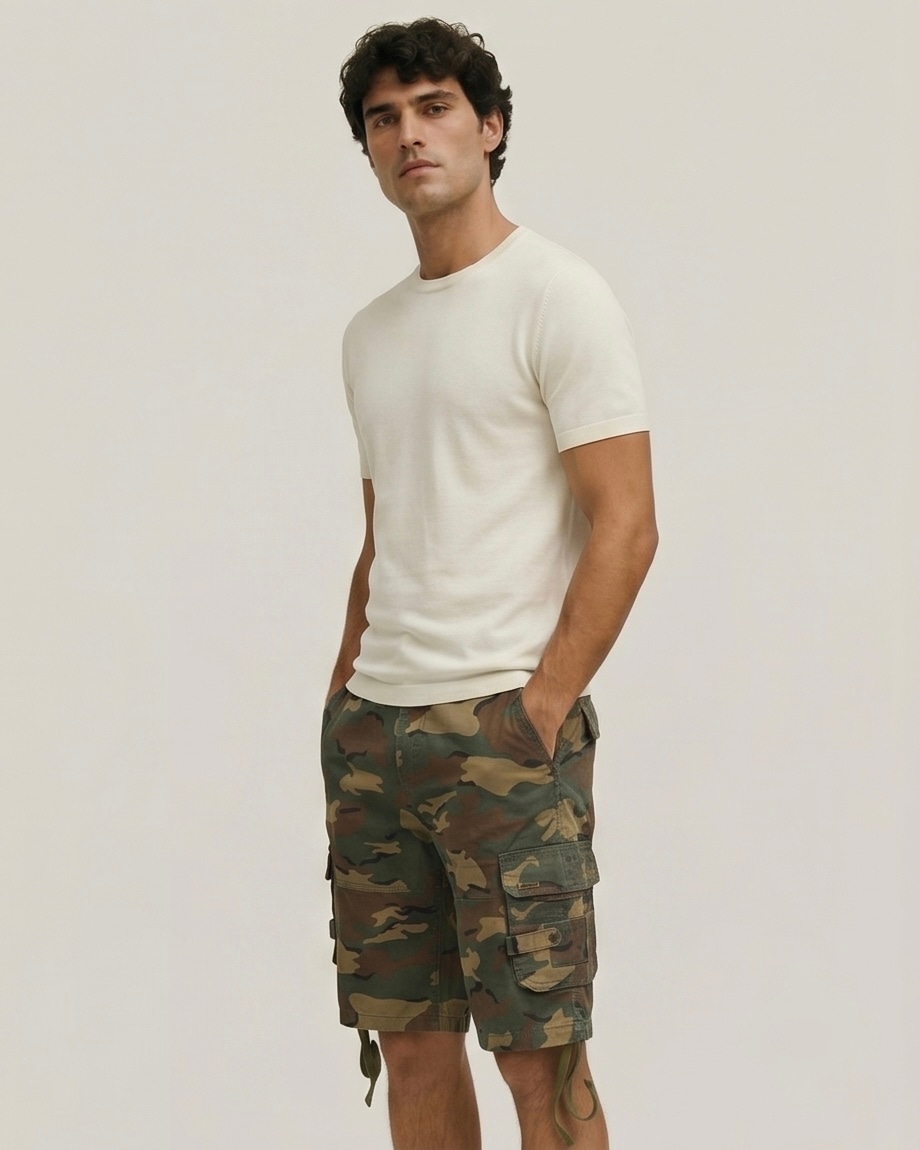 Bivouac Camo Cargo Short in Field Camo, view 4