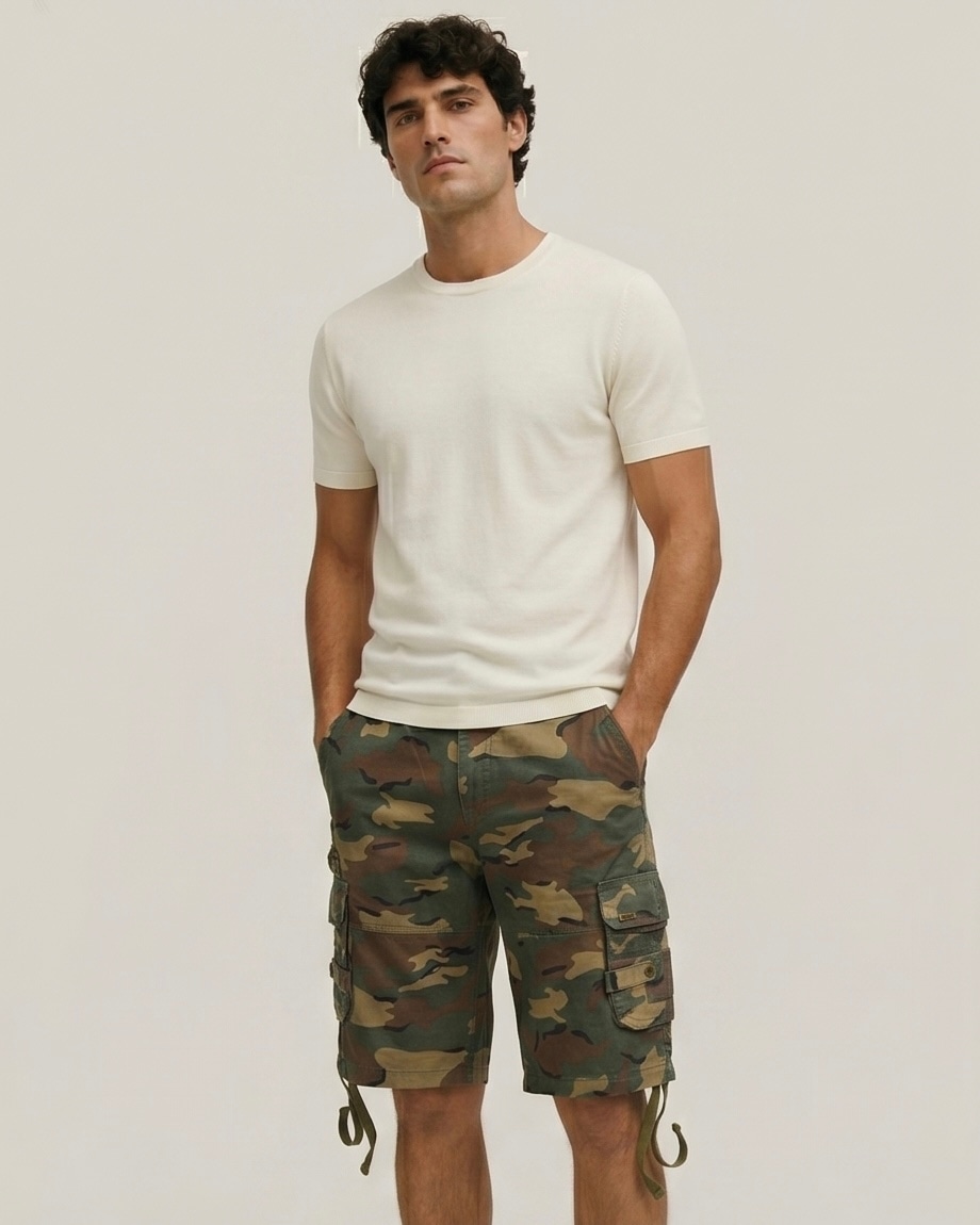Bivouac Camo Cargo Short in Field Camo, view 1