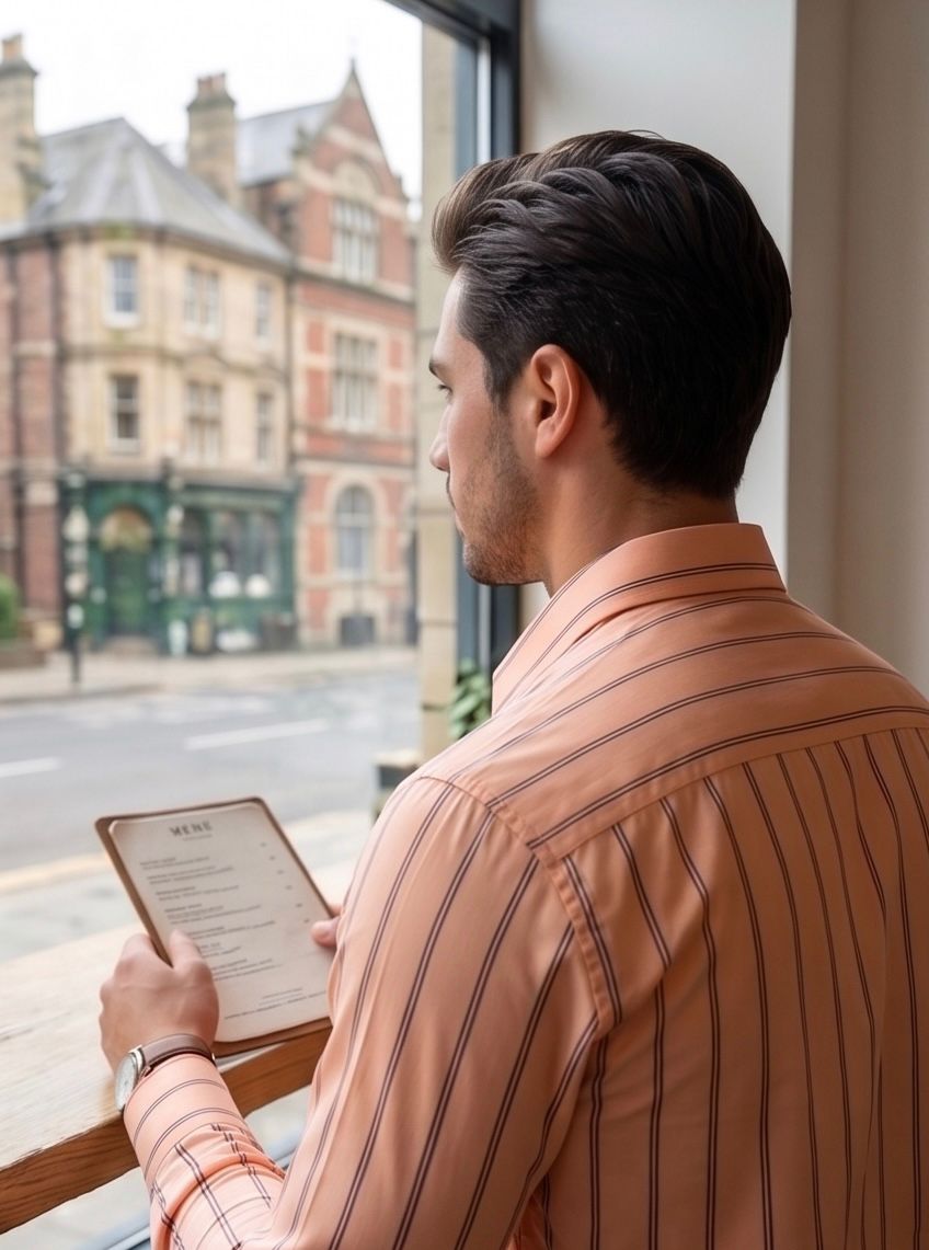 Monaco Stripe Shirt in Coral Stripe, view 2