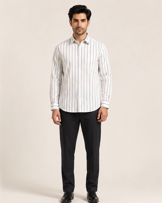 Monaco Stripe Shirt in Coral Stripe, view 5