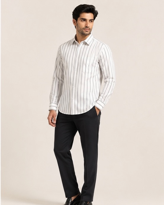Monaco Stripe Shirt in Coral Stripe, view 6