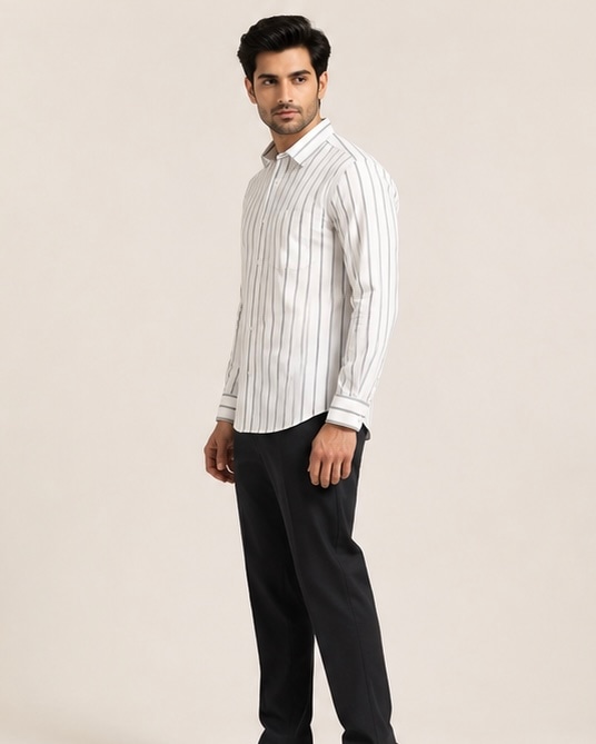 Monaco Stripe Shirt in Coral Stripe, view 7