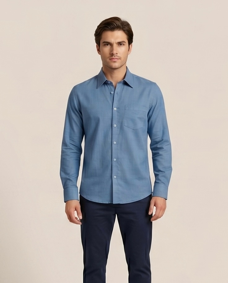 Ocean Linen Shirt in Ocean Blue, view 1