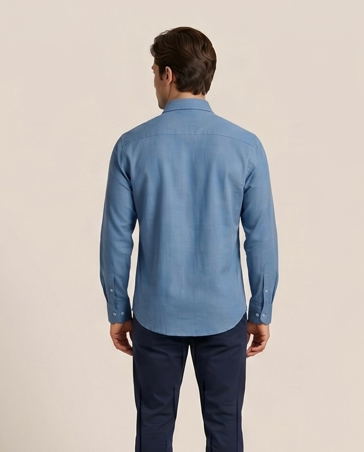 Ocean Linen Shirt in Ocean Blue, view 2