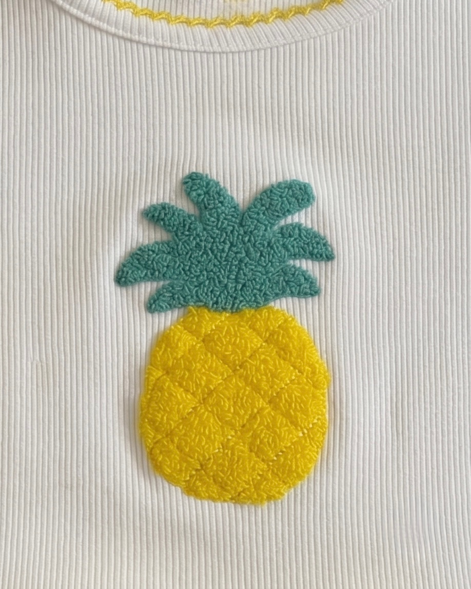 Pineapple Chenille Cotton Dress in Sunshine Yellow, view 2