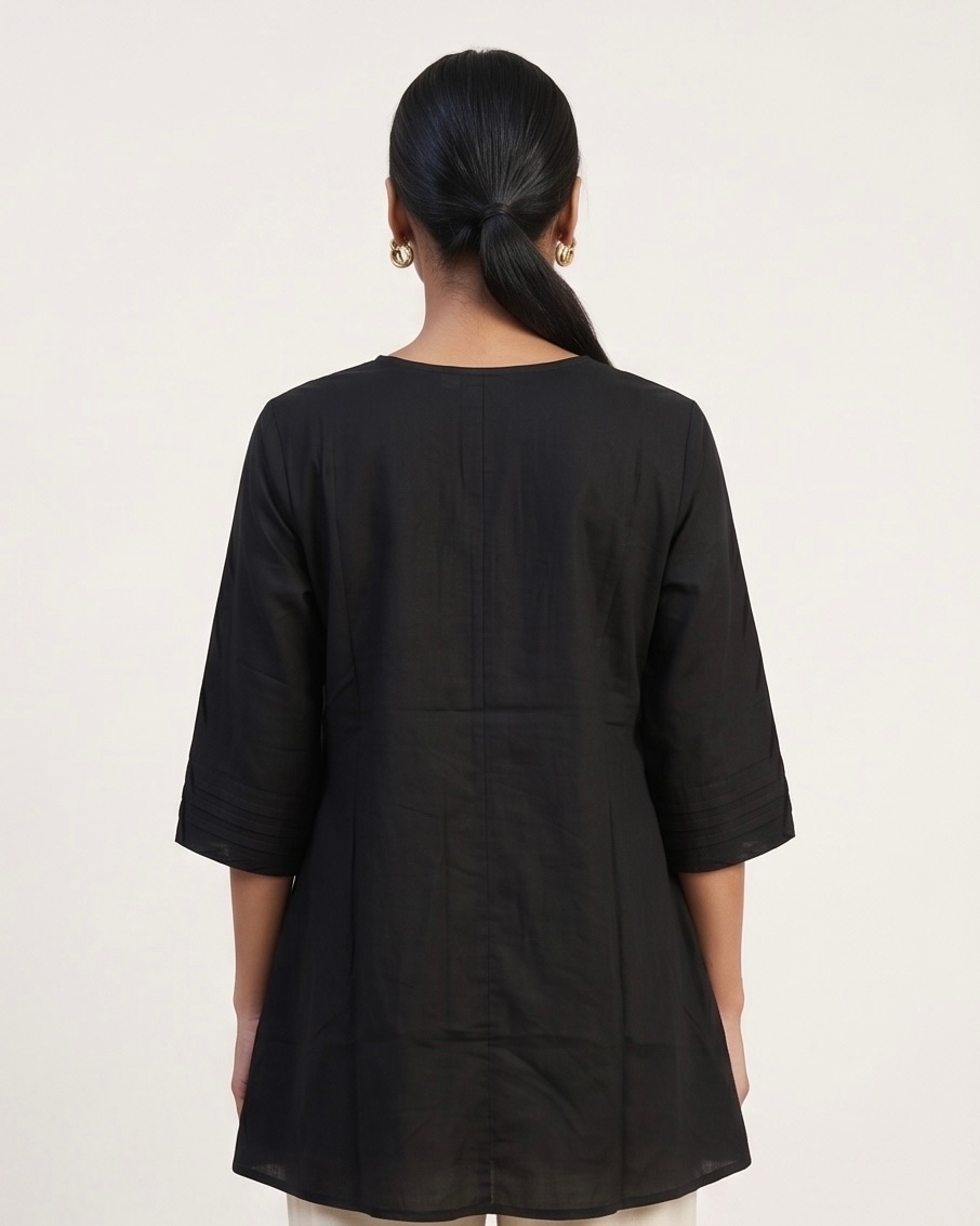 Noor Embroidered Kurti in Onyx, view 4
