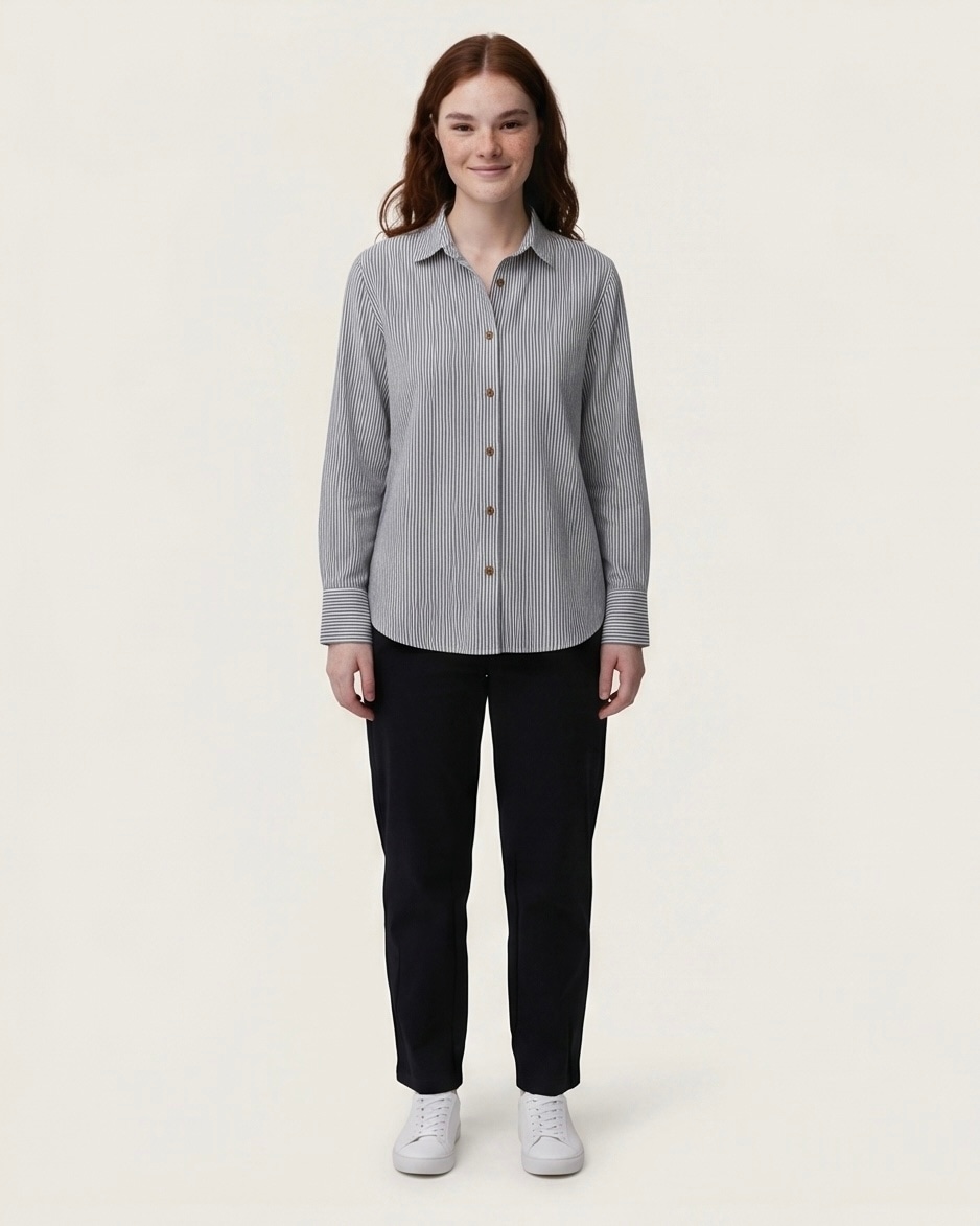 Pinstripe Shirt in Ink Stripe, view 2
