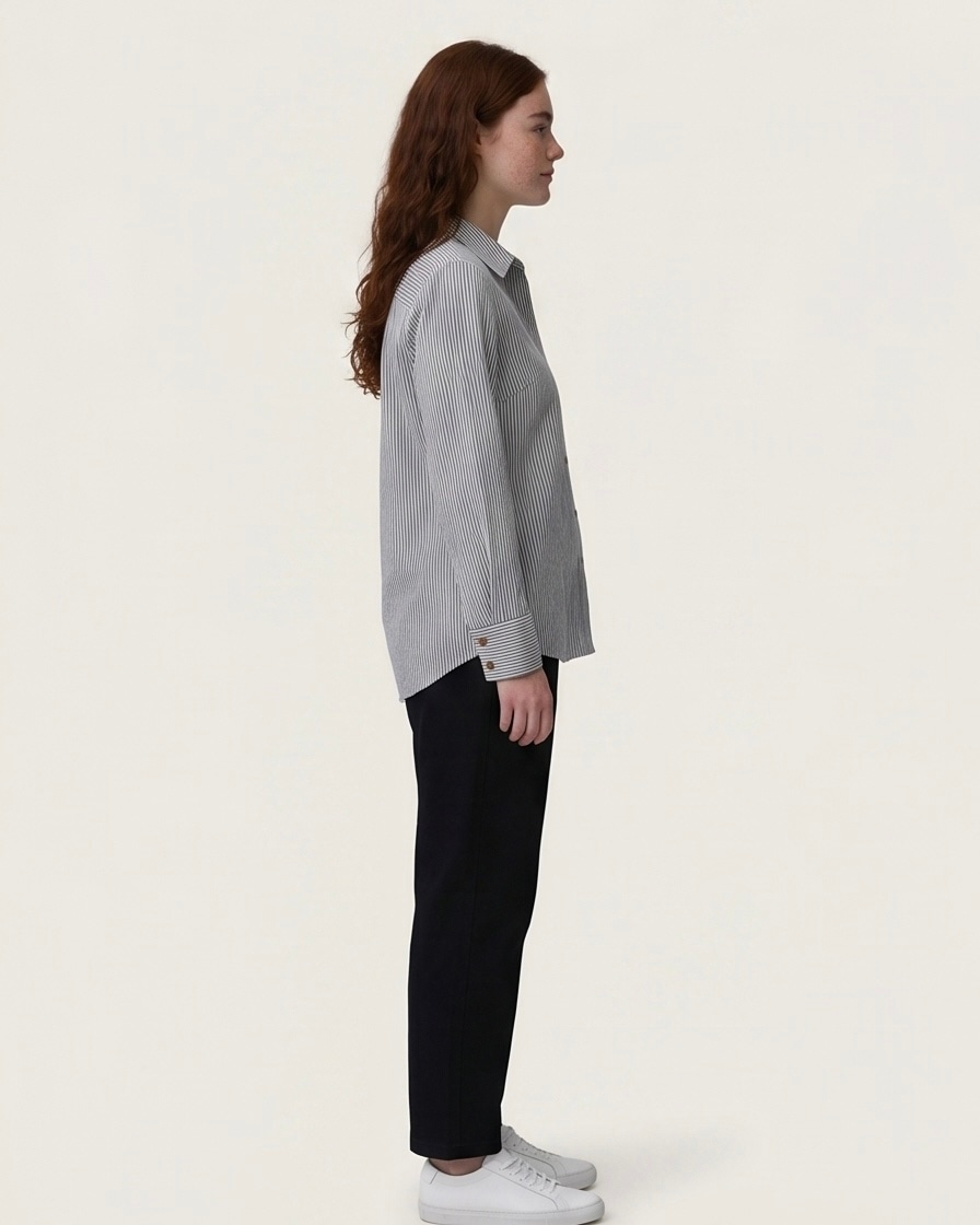 Pinstripe Shirt in Ink Stripe, view 3