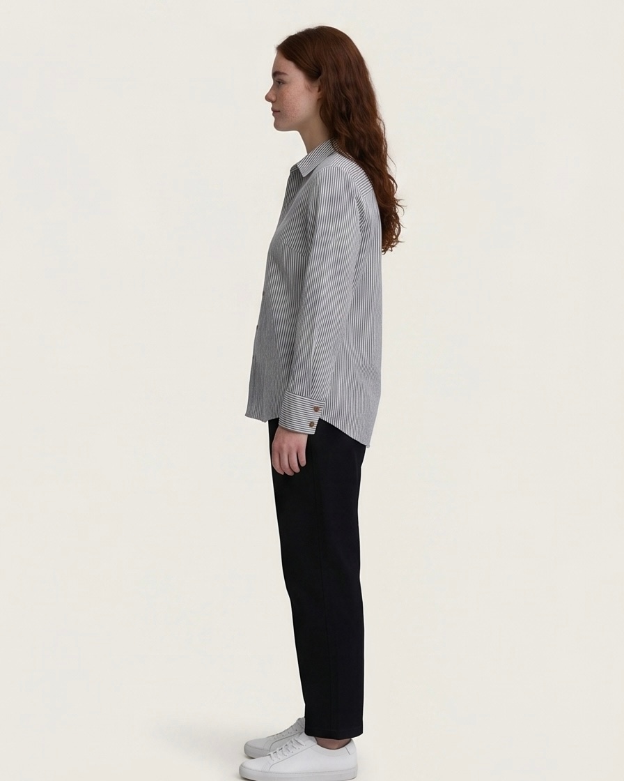 Pinstripe Shirt in Ink Stripe, view 5