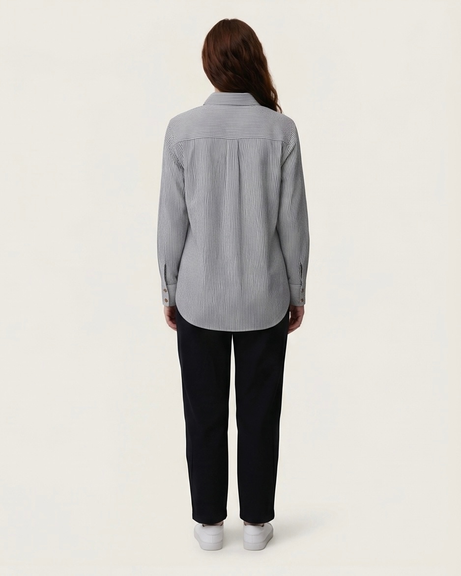 Pinstripe Shirt in Ink Stripe, view 1