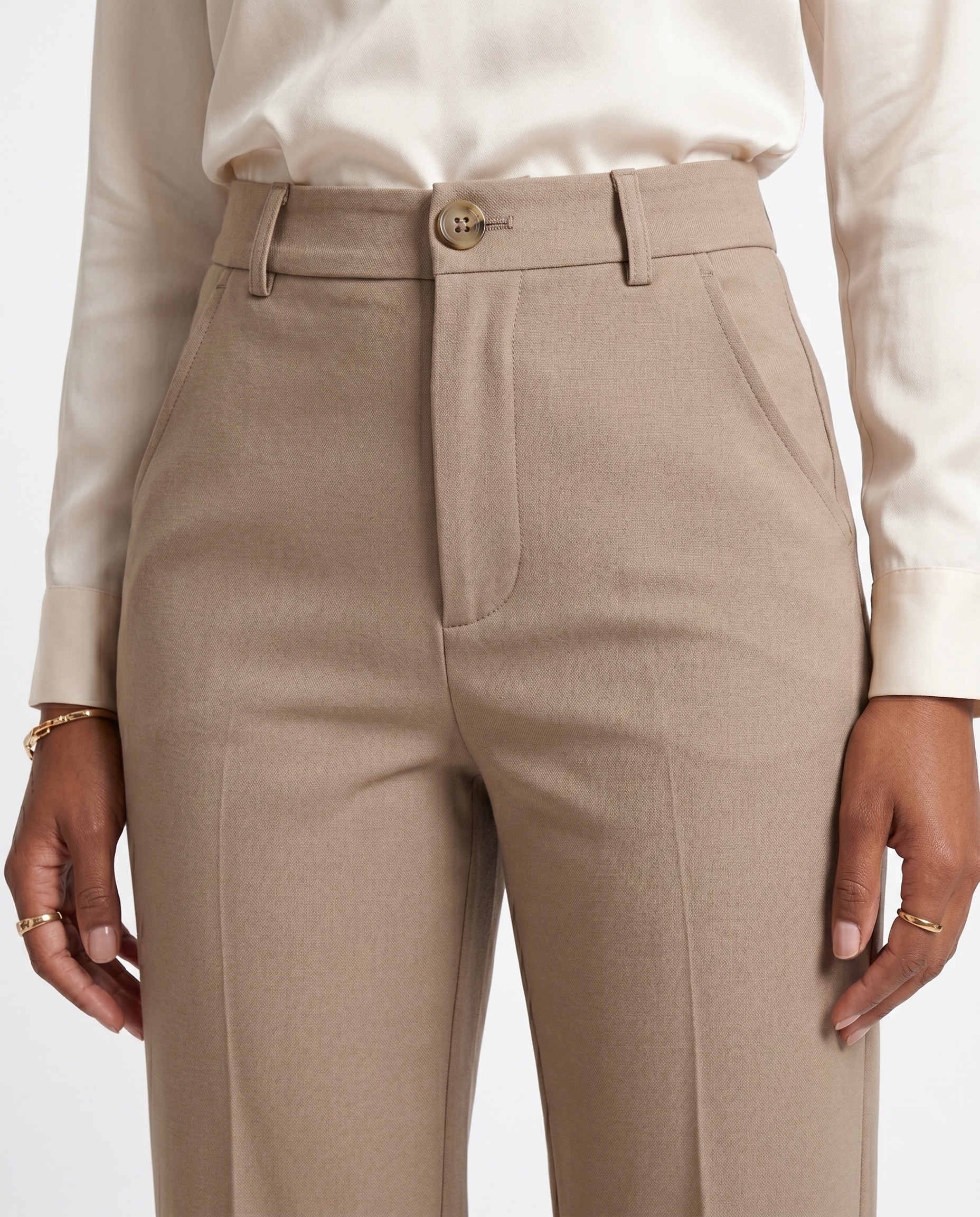 Korean Tailored Trouser in Beige, view 4