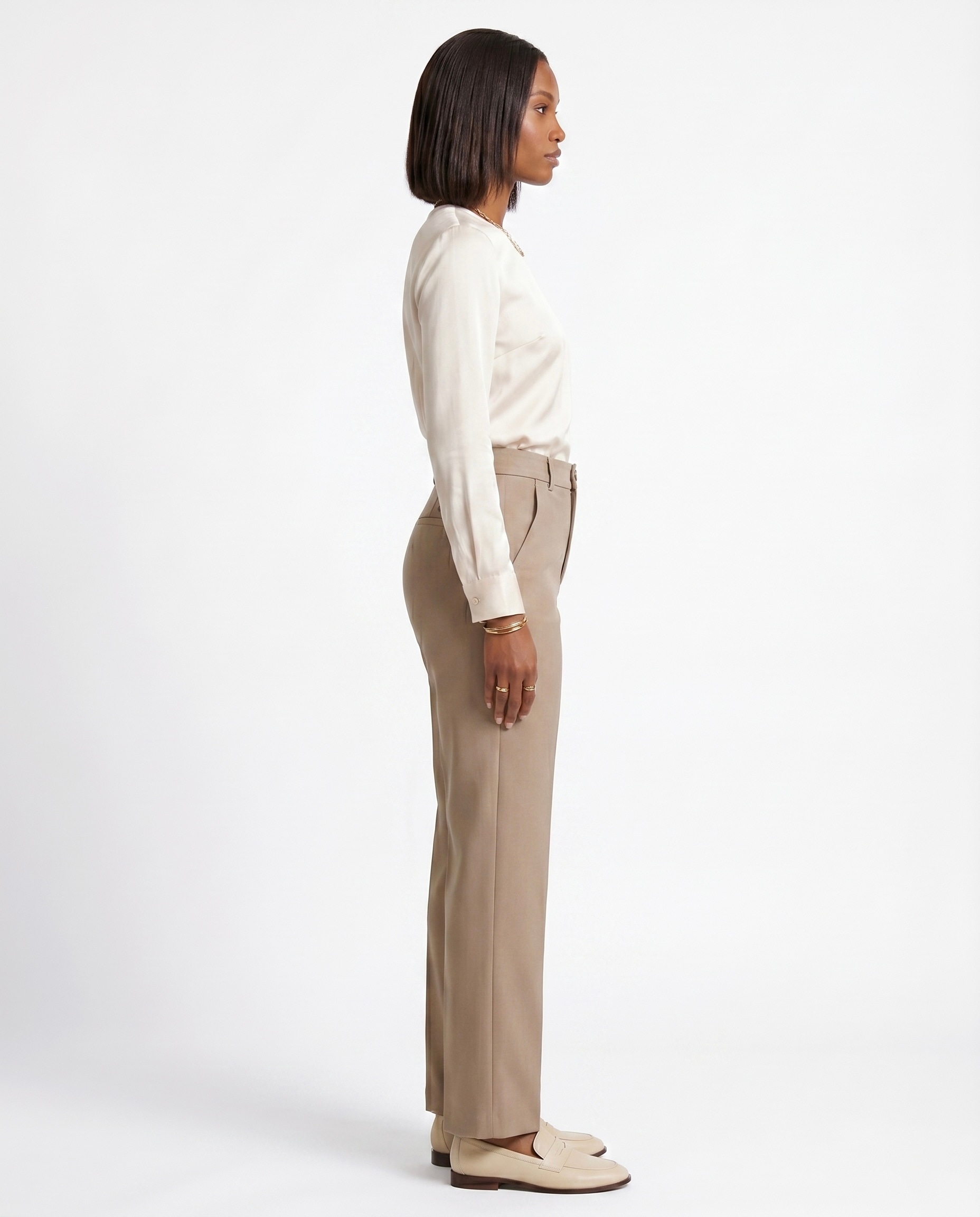Korean Tailored Trouser in Beige, view 2