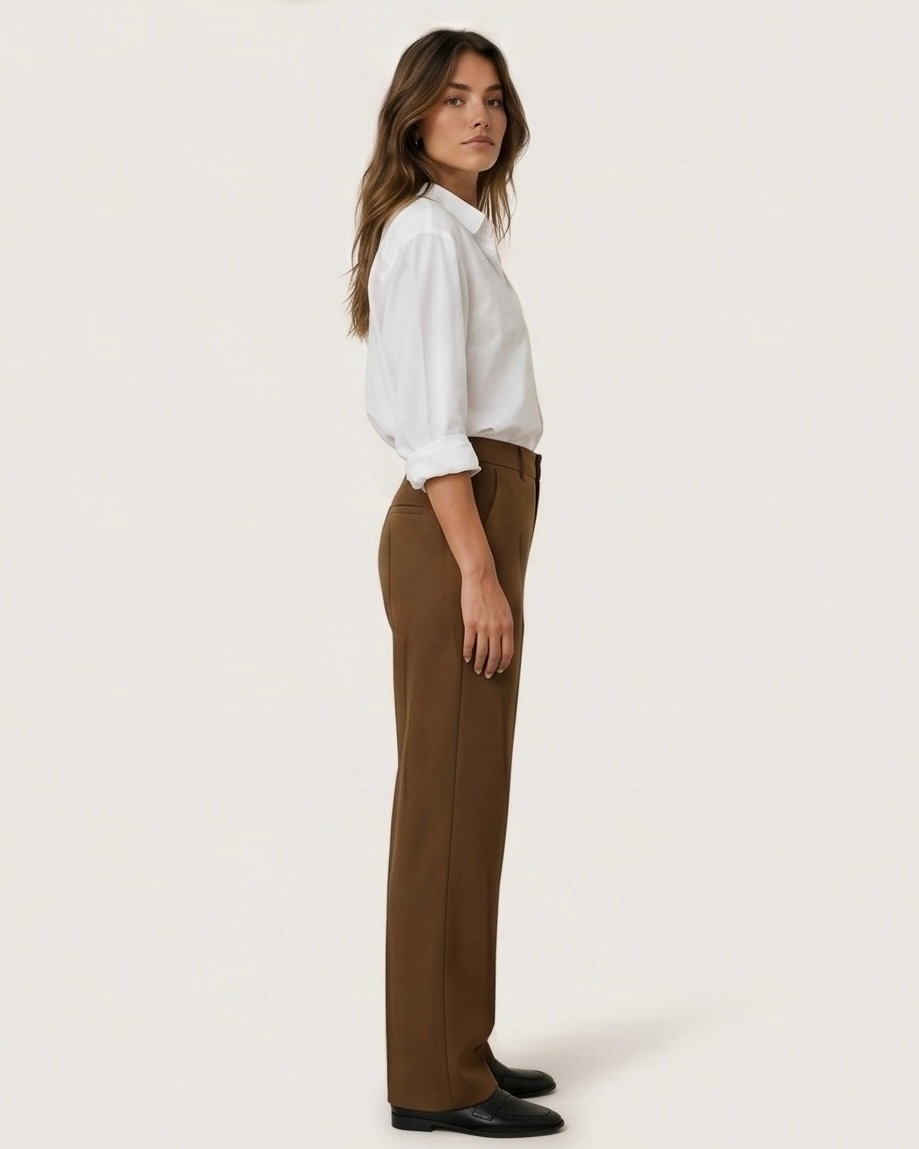 Korean Tailored Trousers in Tobacco, view 3