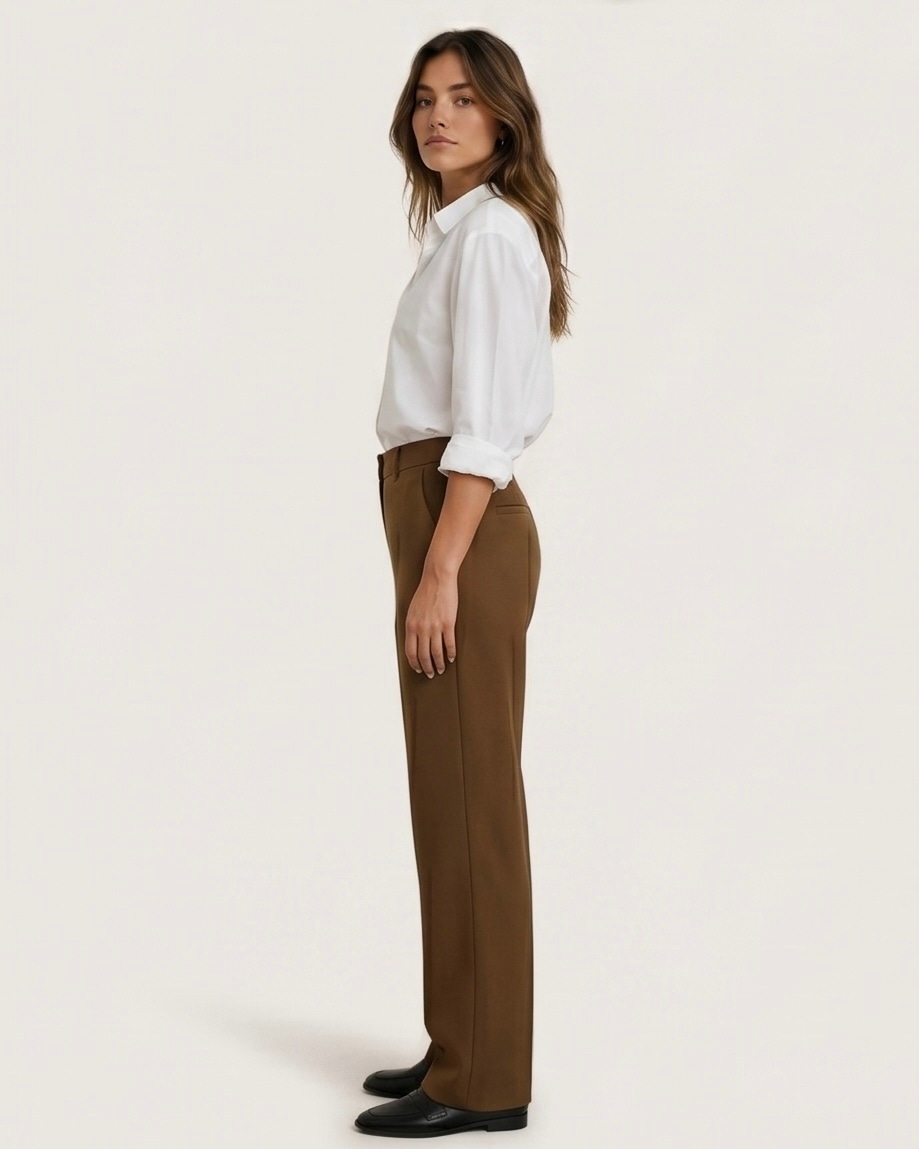 Korean Tailored Trousers in Tobacco, view 4