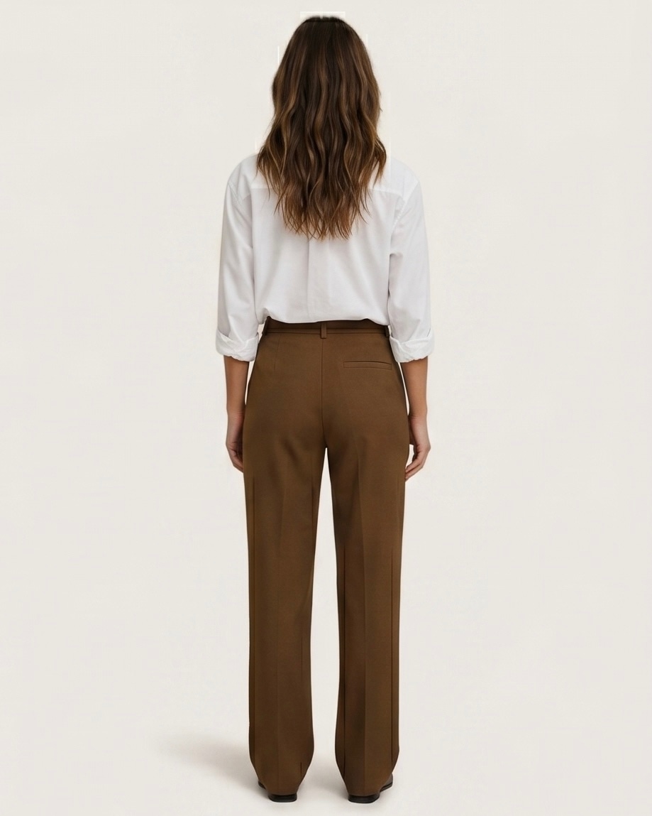 Korean Tailored Trousers in Tobacco, view 5